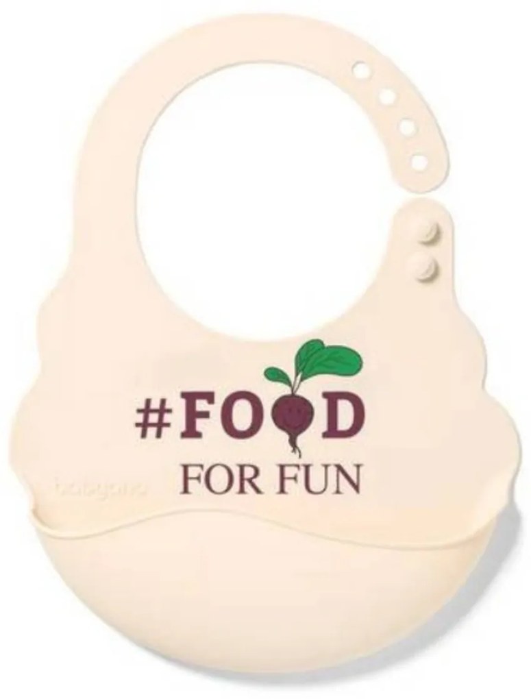 BabyOno baveta din silicon - Legume, ecru , 6 m+