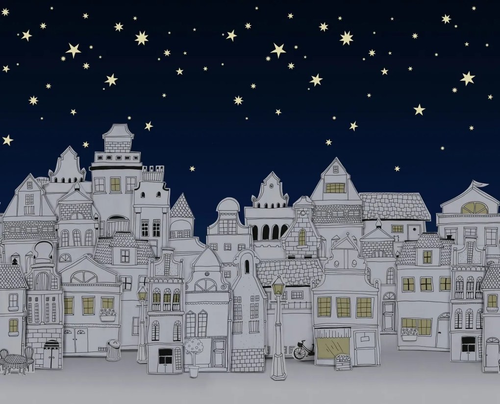 Fototapet, Star Town, Night, Rebel Walls