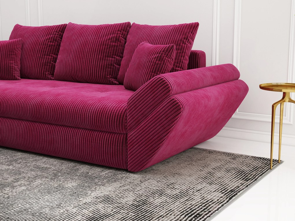 Canapea extensibilă dumonde cu ladă de depozitare si sezut confortabil din spuma high-density, Loana Zoom Rosu 250x100 cm