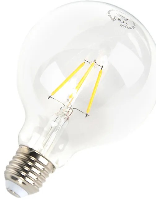 Set de 5 becuri LED cu dimmer E27 G95 5W 470lm 2700K