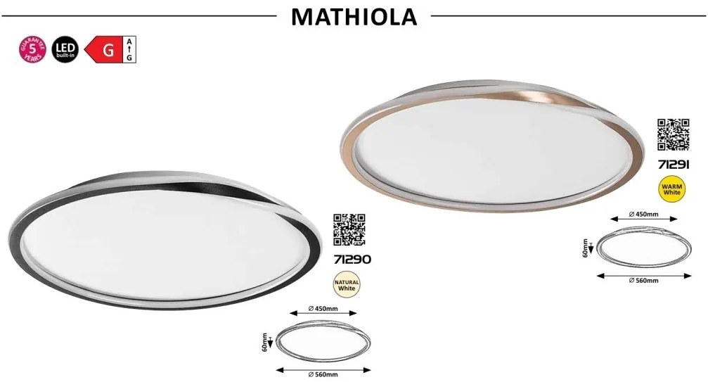 Plafoniera LED design modern Mathiola auriu