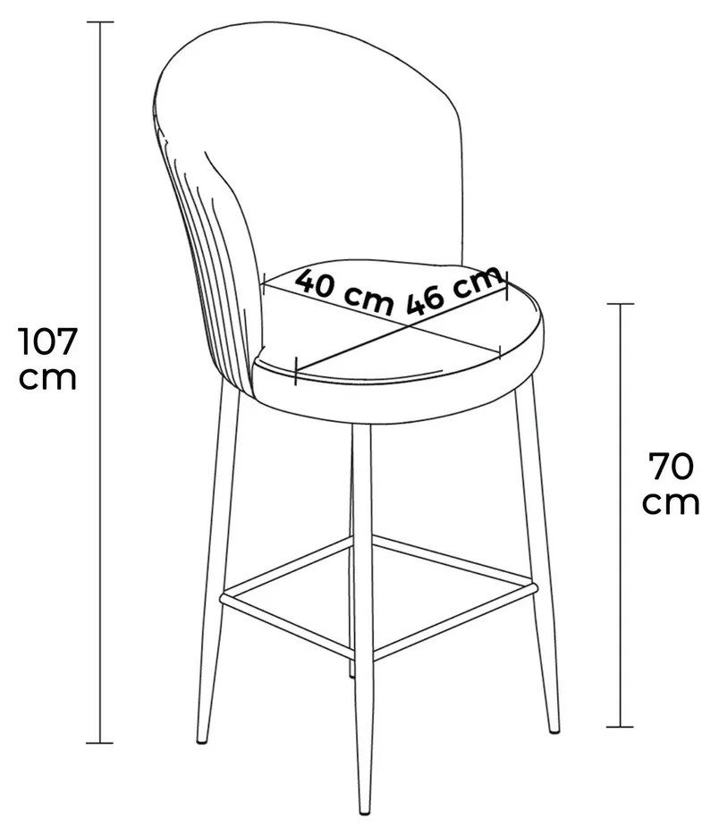 Set de scaune de bar Fora Cappuccino și Auriu, 2buc.
