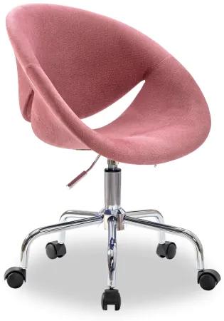 Scaun de birou pentru copii, tapitat cu stofa Relax Rose, l61xA54xH88-95 cm