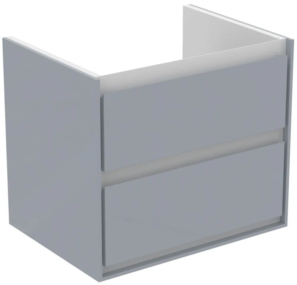 Dulap baza pentru lavoar, 60x44x52 cm, gri deschis lucios   alb mat 600x440 mm