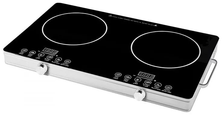 Plita infrarosu dubla Elite EFP-1258T, 4400W, Afisaj LED, Control prin senzor, Timer, Negru/Gri