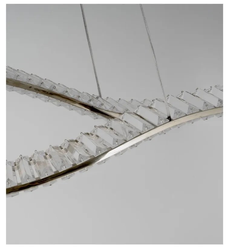 Lustra LED CCT suspendata cu telecomanda SPARK WAVES 150 crom