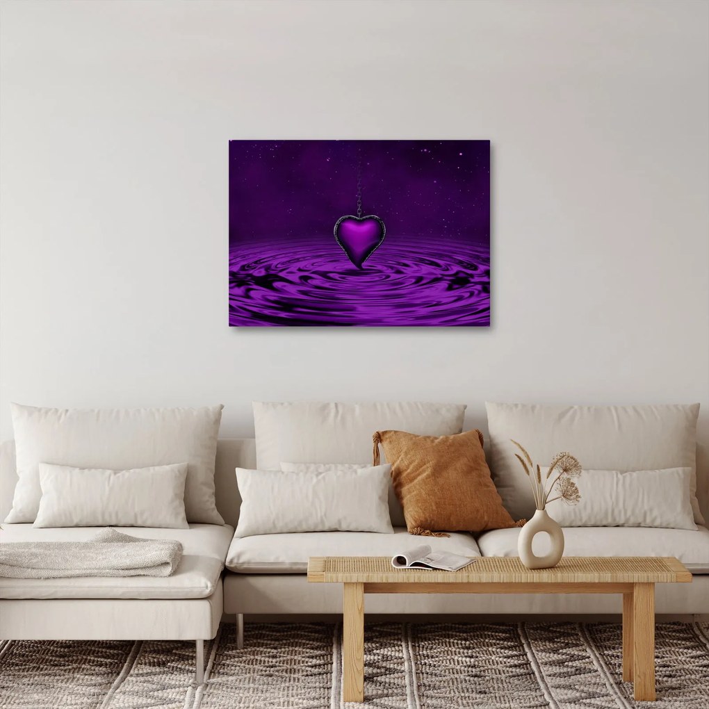 Tablou ci inima violetă (70x50 cm)