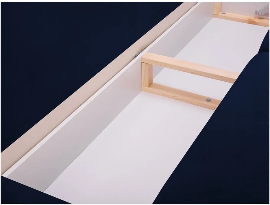 Canapea extensibilă cu spațiu pentru depozitare Mazzini Sofas Pivoine, albastru