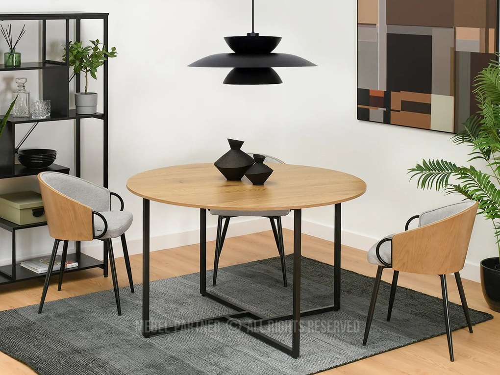 Masă de sufragerie Bird (stejar + negru). Promo -6%. 1111740