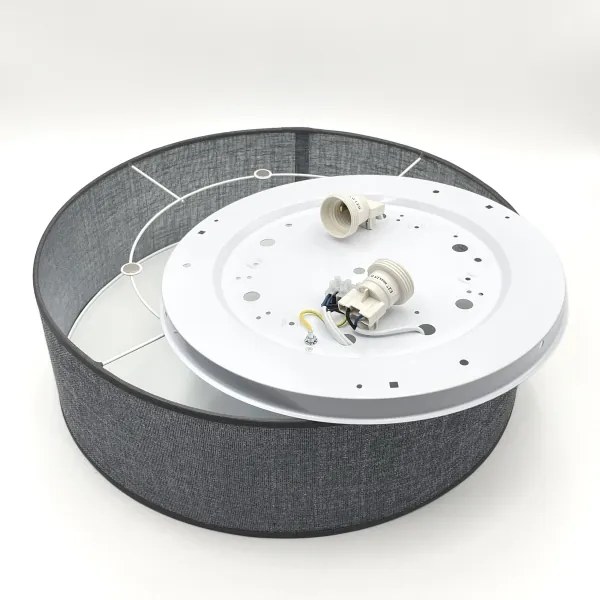 Plafonieră SIRJA 2xE27/15W/230V, diametru 45 cm, gri