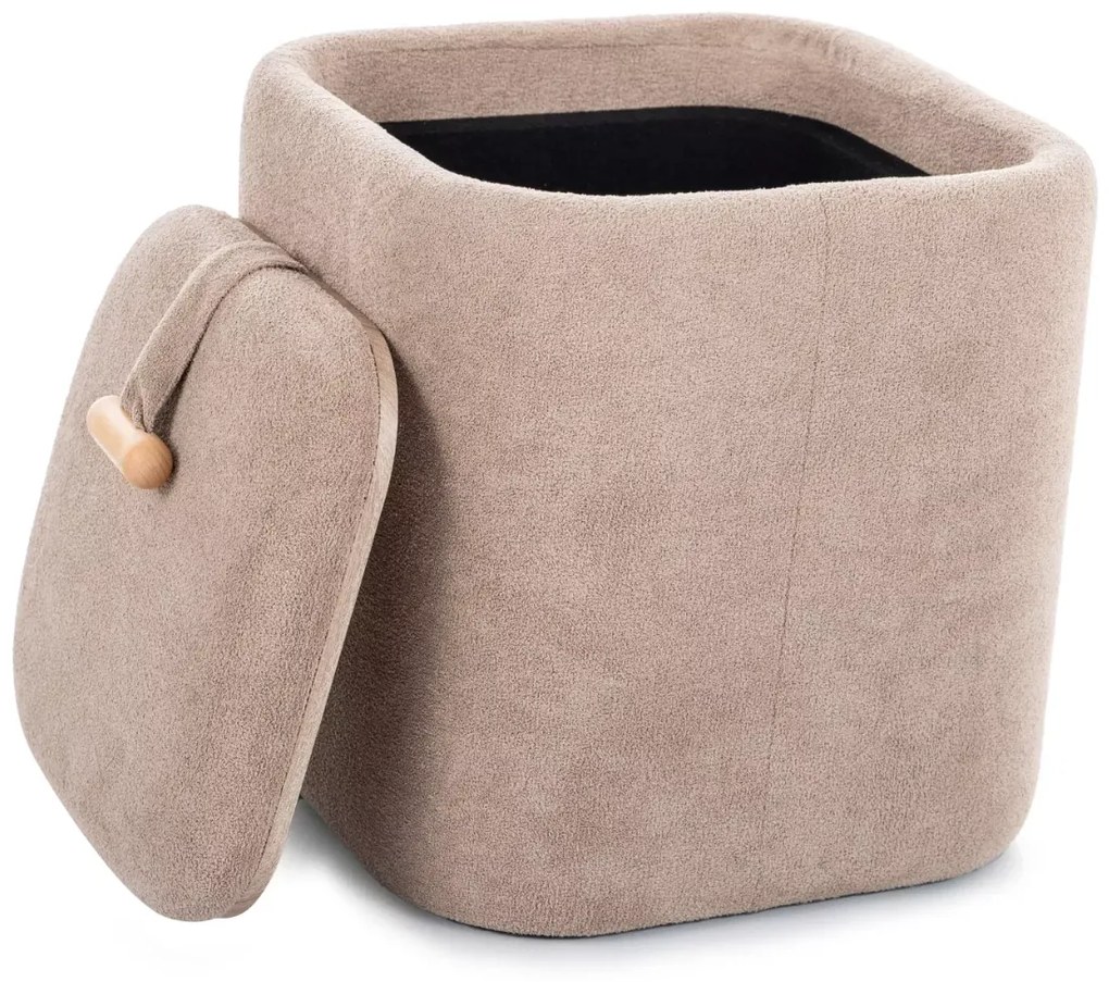Taburet bej NAP cu spatiu de depozitare 37x37 cm