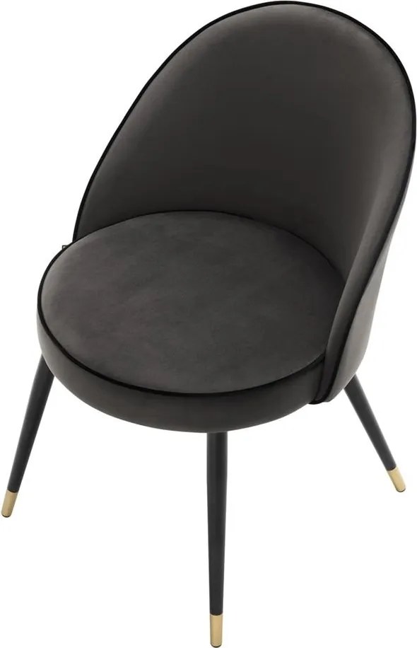 Set de 2 scaune elegante design LUX Cooper, catifea gri inchis 113125 HZ