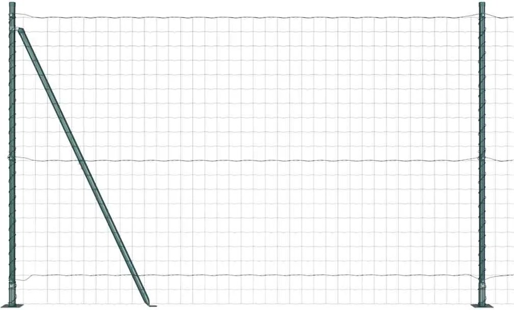 vidaXL Gard cu Stâlp Verde 1,4 x 10 m Oțel și PVC