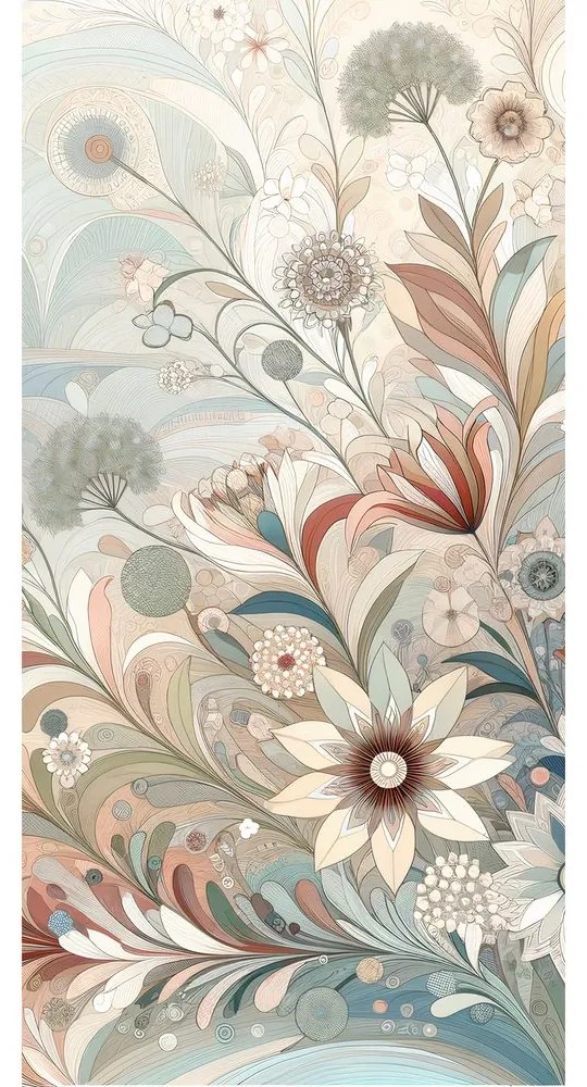 Tablou flori delicate în tonuri pastel