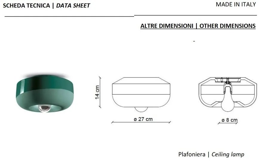 Aplica de perete sau tavan design italian realizata manual din ceramica BELLOTA