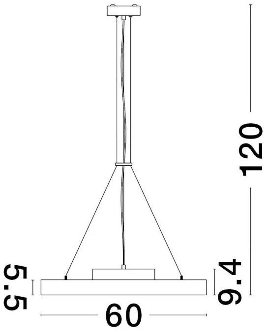 Lustra LED suspendata design circular PERFECT 60cm alba CCT Dimmable