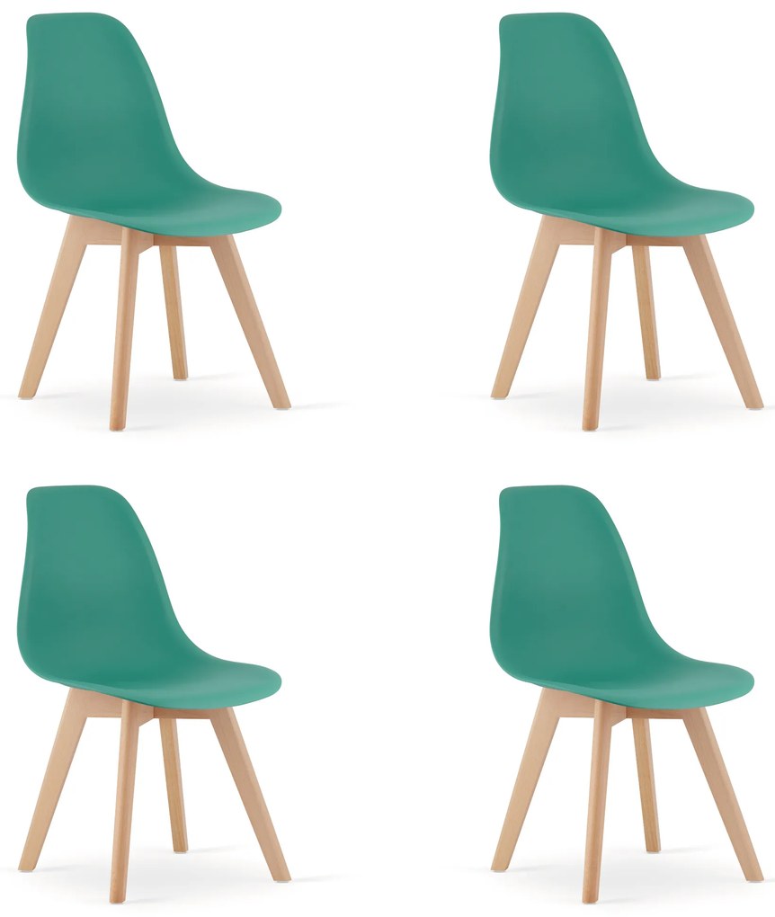 Scaun verde KITO cu picioare din fag