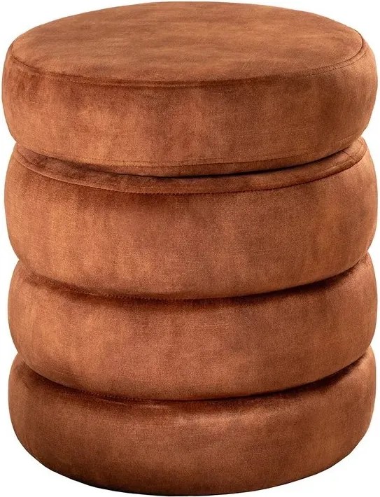 Taburete cu spatiu de depozitare, Catifea Maro ruginiu, VOQUE 50cm