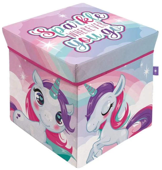 Unicorn Sparkle depozitare jucării 30×30×30 cm