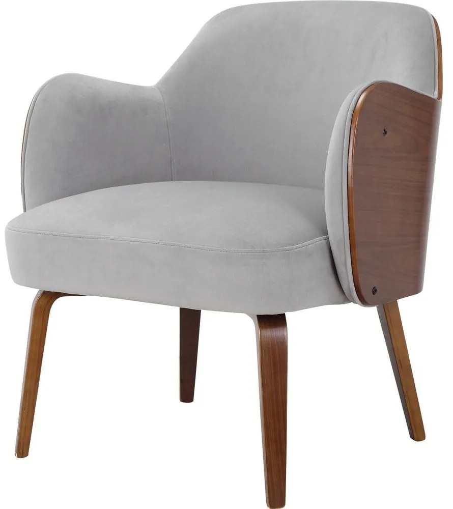 Fotoliu gri cu tapițerie din catifea Haruko - Støraa