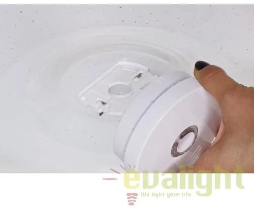 Plafoniera LED cu detector de fum si telecomanda Modena 1221923 NV