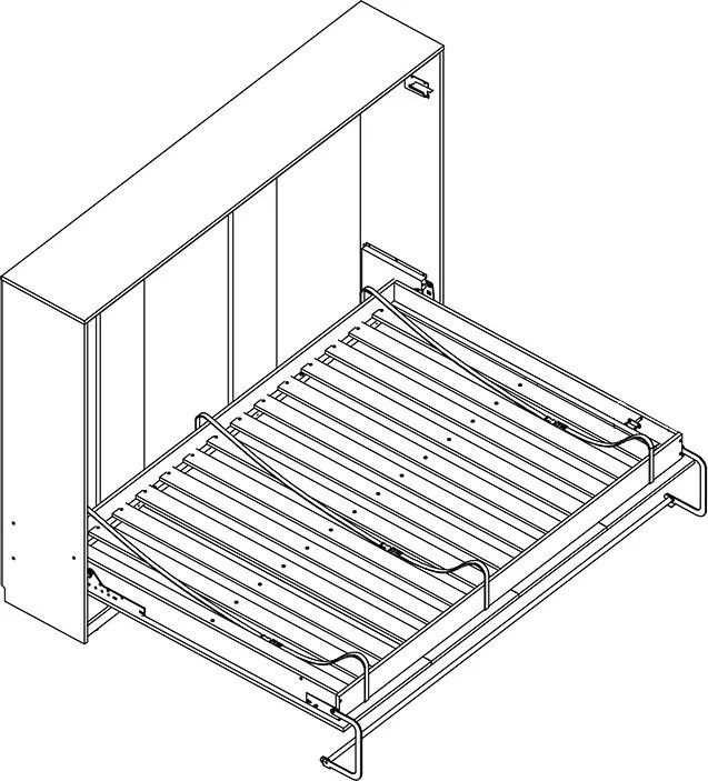 Pat rabatabil orizontal Basic 90x200 - alb lucios