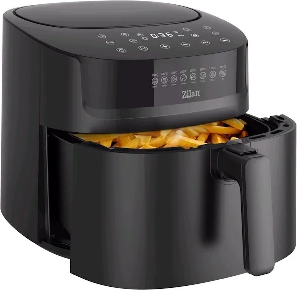 Friteuza cu aer cald Zilan ZLN7999 Negru, putere 1800 W, ecran digital, panou cu comenzi tactile