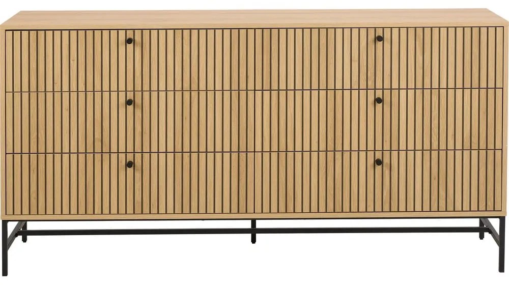 Comodă în culoare naturală cu aspect de lemn de stejar 158x80x40 cm Albany – Actona