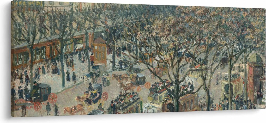 Tablou - Camille Pissarro, Boulevard des Italiens, Morning, Sunlight, reproducere (120x50 cm)