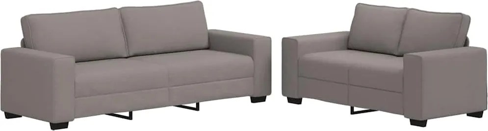 vidaXL Set de canapea cu perne, 2 piese, gri taupe, material textil