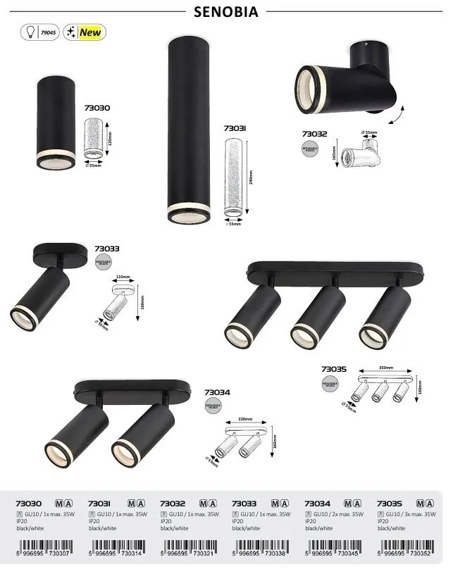 Spot aplicat perete sau tavan Design Modern, Senobia
