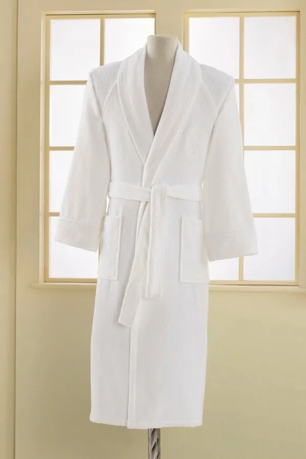 Halat unisex din modal DELUXE Alb / White XXL