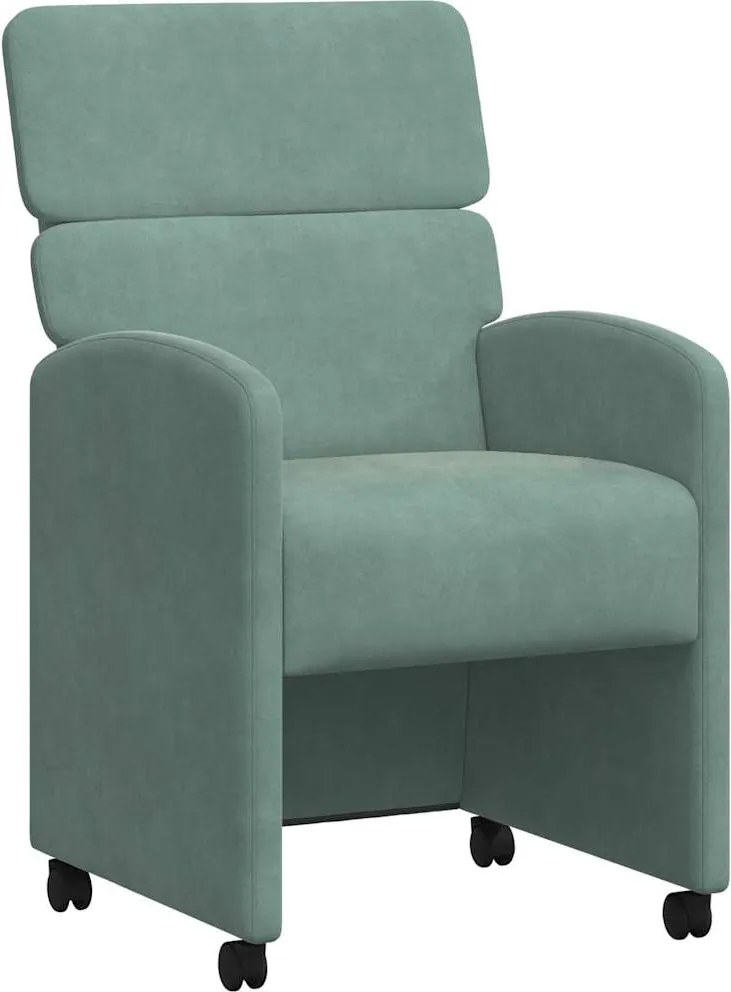 vidaXL Scaune de dining cu roți 2 pcs verde-albăstriu 58 x 65 x 98 cm