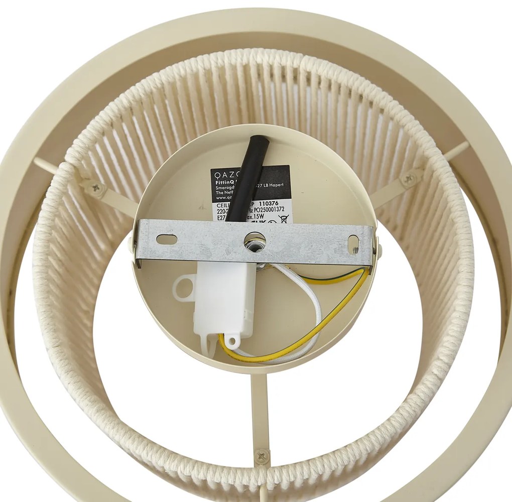 Plafonieră modernă bej cu frânghie - Kora