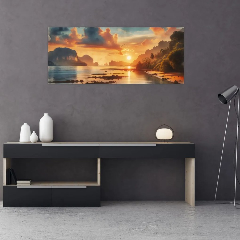 Tablou - Priveliște de pe plajă (120x50 cm)