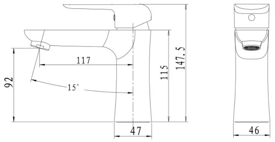 Novaservis - Baterie pentru lavoar NOBLESS TINA albă