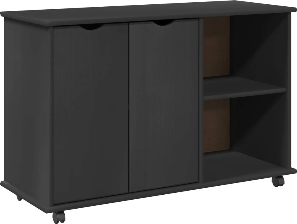 vidaXL Cabinet mobil cu roata Gri 100 x 39 x 65,5 cm Lemn de pin masiv