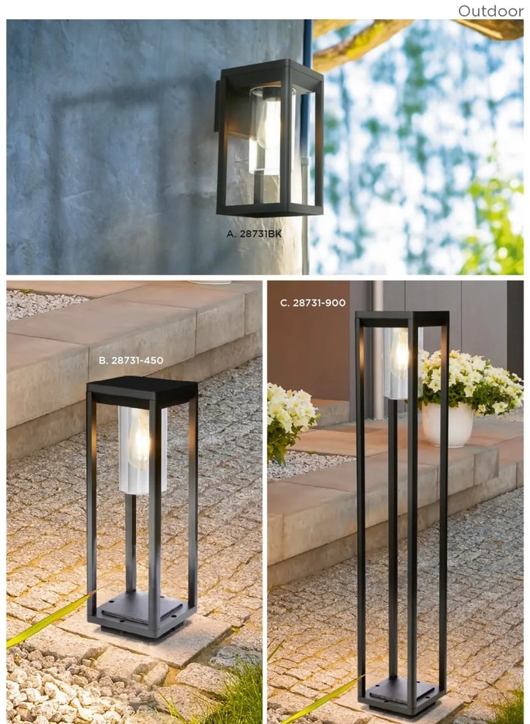 Mini stalp pentru iluminat exterior clasic industrial Outdoor H-45cm 28731-450 SRT