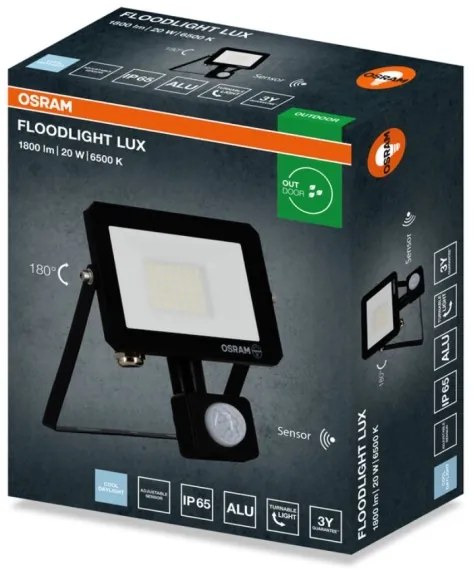 Osram - Proiector LED cu senzor FLOODLIGHT, 20W, 230V, 6500K, IP65