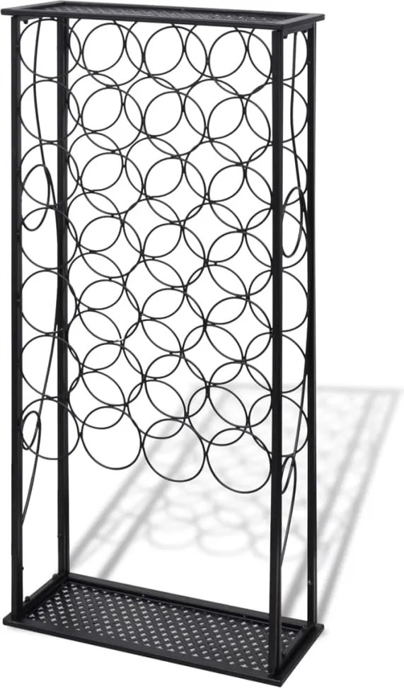 vidaXL Suport sticle de vin pentru 28 de sticle, metal