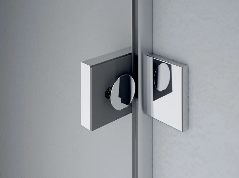 Paravan de dus walk-in 80x200 cm, crom, sticla transparenta, montare dreapta, Ronal PUR