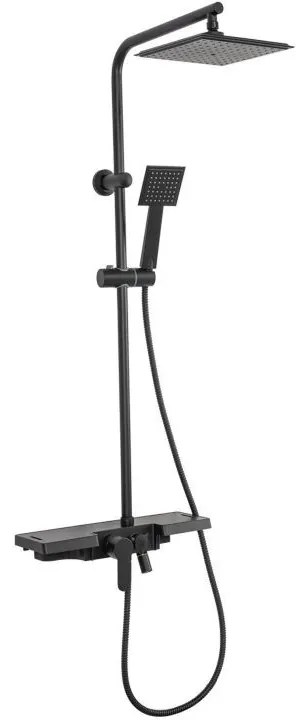 Baterie pentru dus Bravo negru mat - H 105 cm