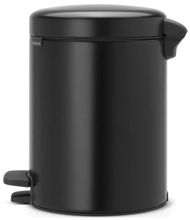 Cos de gunoi cu pedala Brabantia NewIcon 649014, 5 L, Inchidere lina, Baza antiderapanta, Negru