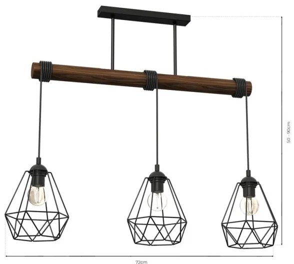 Lustră aplicată ACERO 3xE27/60W/230V