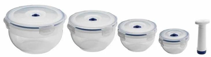 Set recipiente pentru alimente Compactor Fresh - 4 părți, transparent