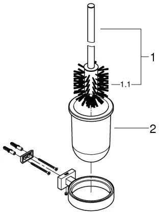 GROHE ESSENTIALS CUBE - Set pentru curățarea toaletei, grafit - 40513AL1