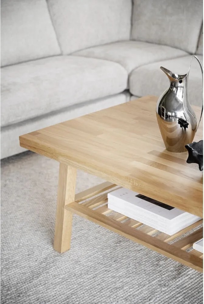 Măsuță de cafea din lemn de stejar Rowico Brooklyn, 130 x 75 cm