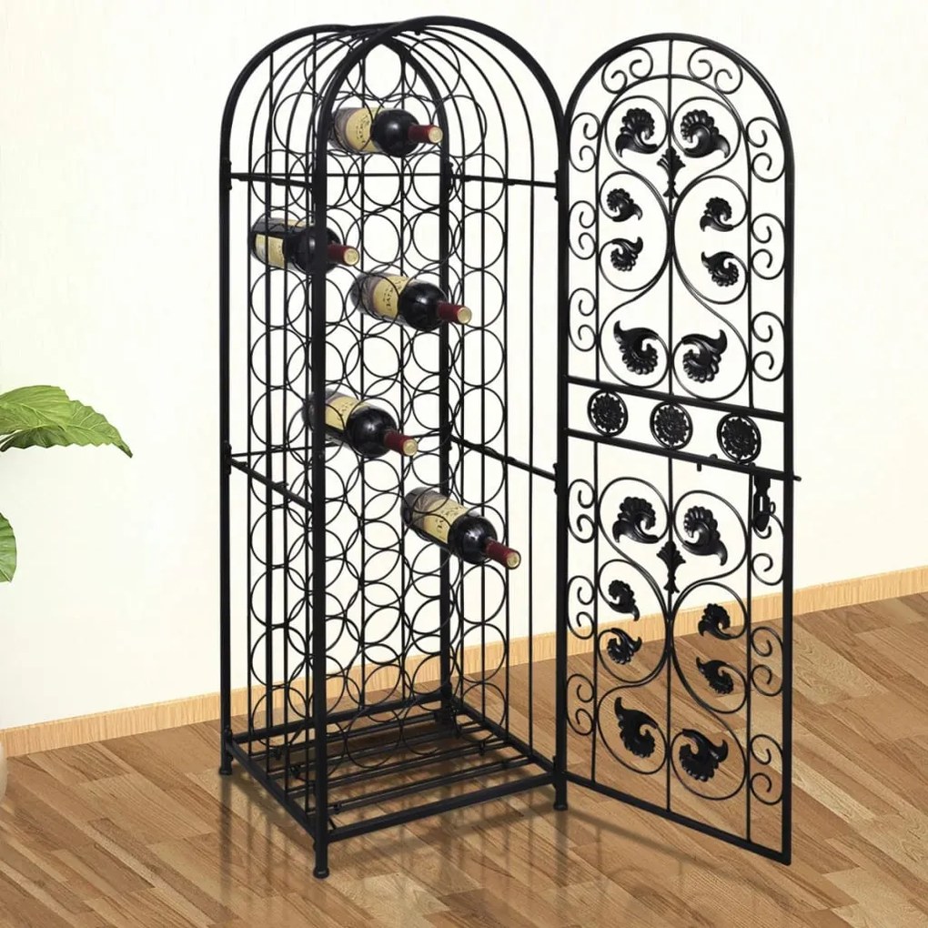 240939 vidaXL Suport sticle de vin pentru 45 de sticle, metal