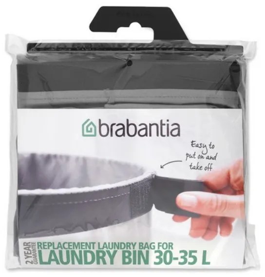 Sac pentru cos de rufe Brabantia 90300186, 30-35 L, Lavabil, Pentru cosurile Brabantia Selector 55 l, Bumbac, Gri