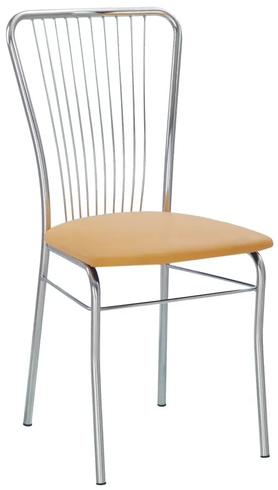 Scaun de bucatarie Neron Chrome, ocru, piele ecologica